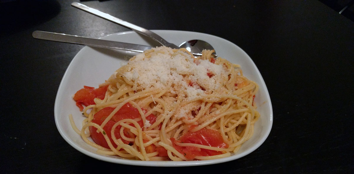 Schnelle Spaghetti mit Parmesan